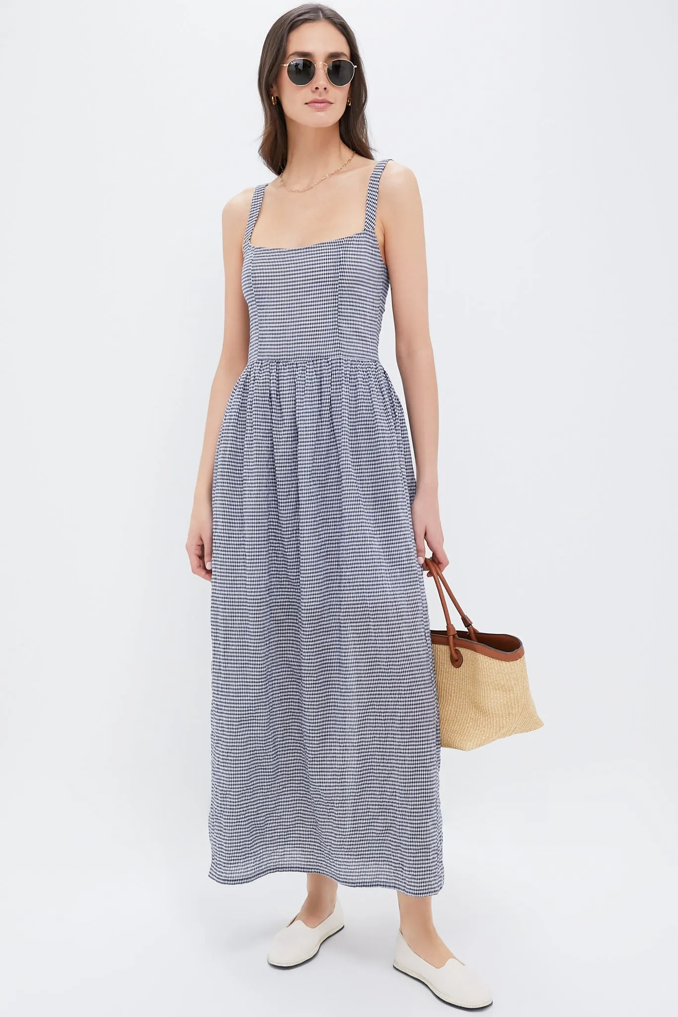 Navy Gingham Jour Maxi Dress sold by Tuckernuck product image thumbnail 2