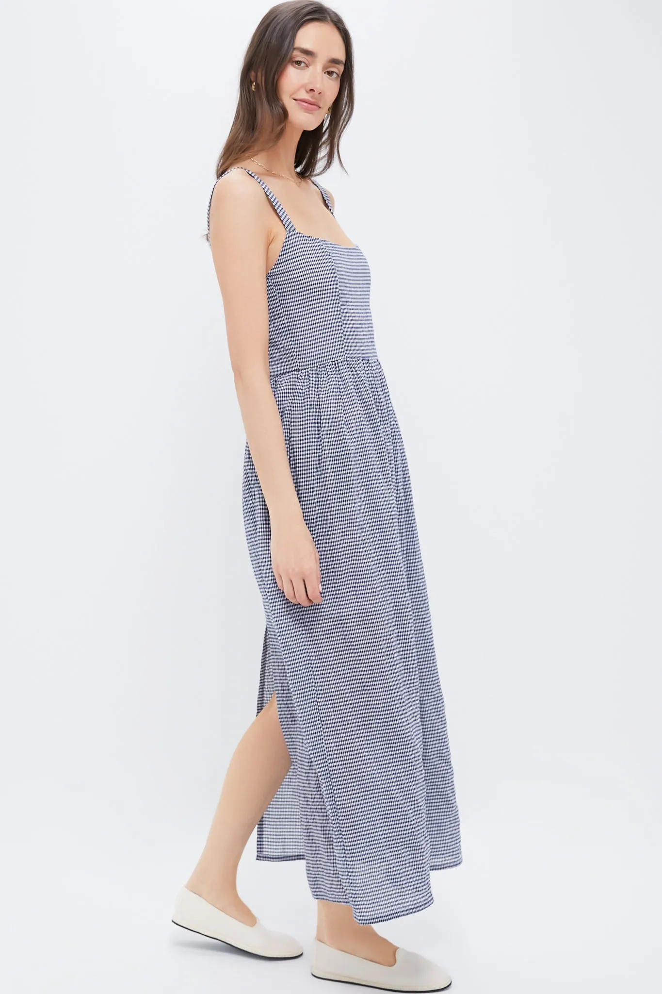 Navy Gingham Jour Maxi Dress sold by Tuckernuck product image thumbnail 3