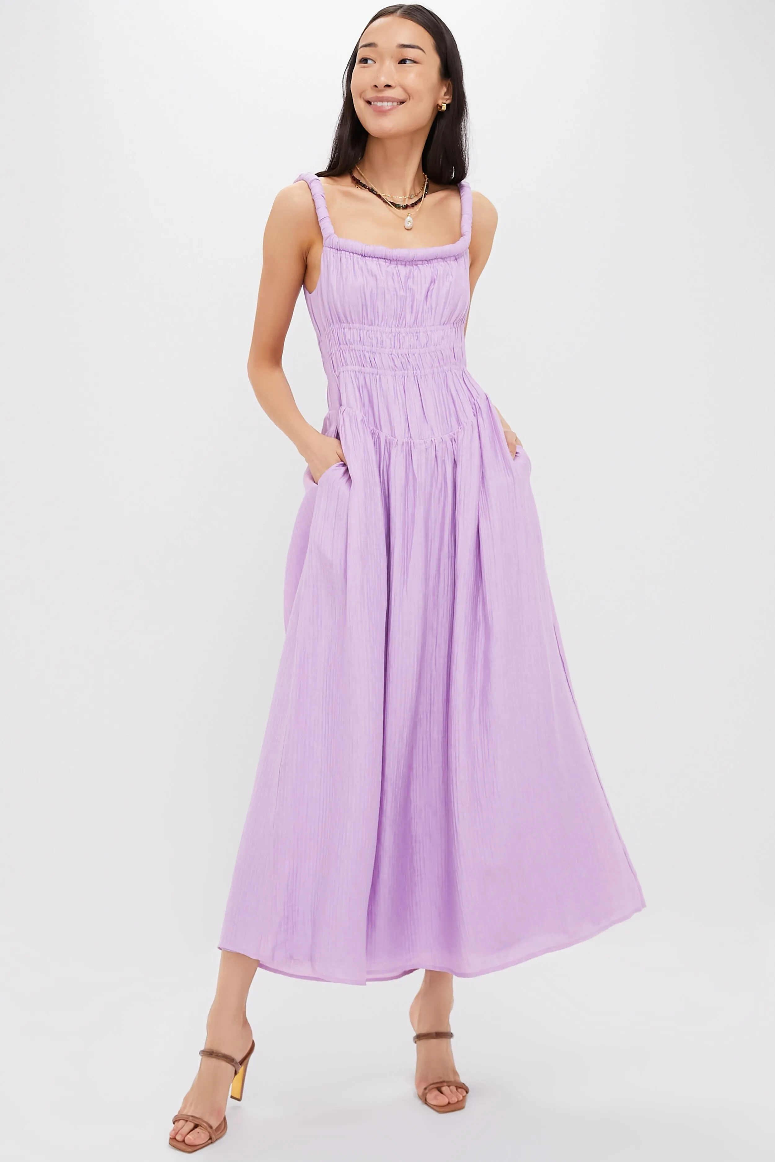 Lilac Lorenzo Midi Dress sold by Tuckernuck