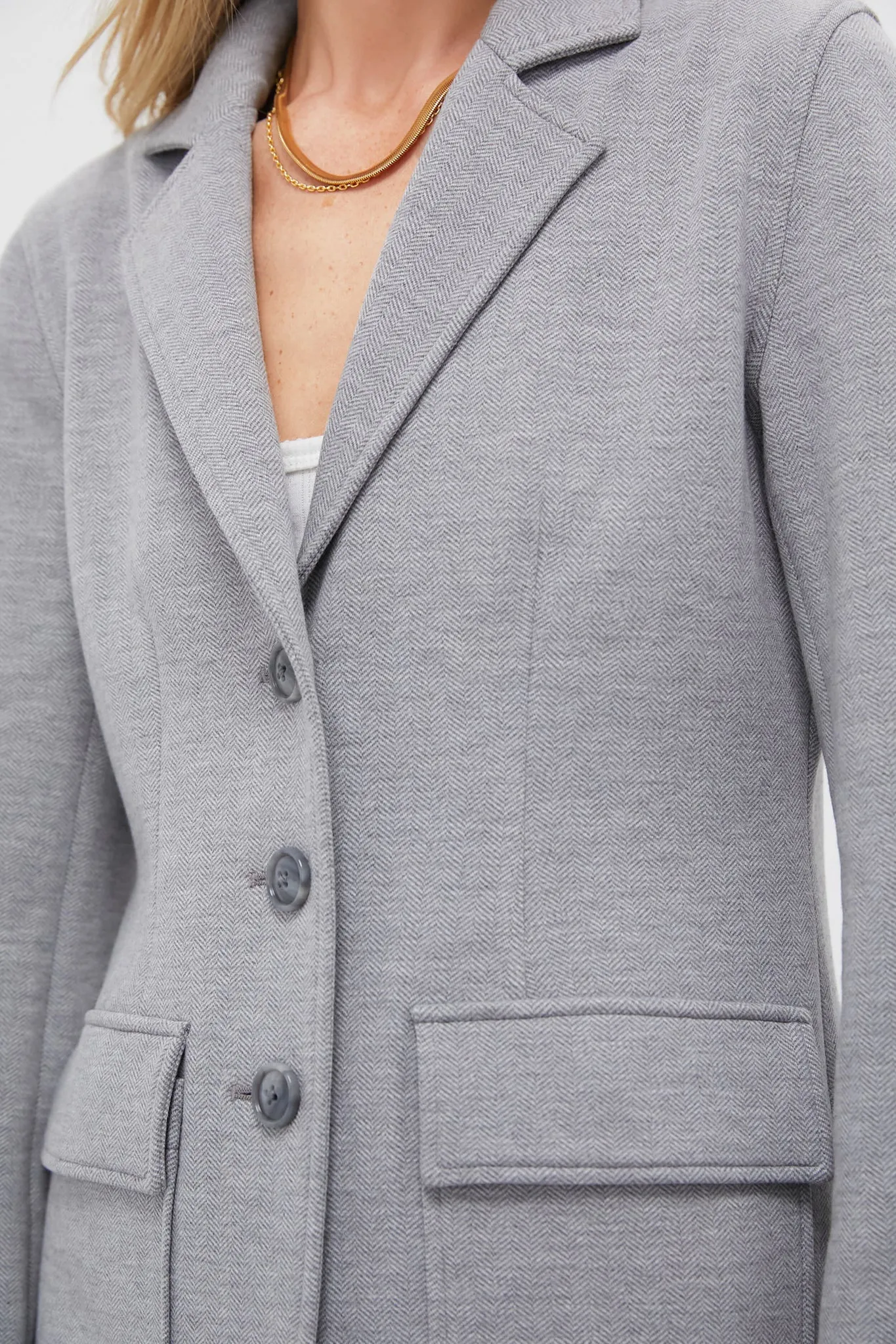 Gray Herringbone Jeanne Travel Blazer sold by Tuckernuck product image thumbnail 5