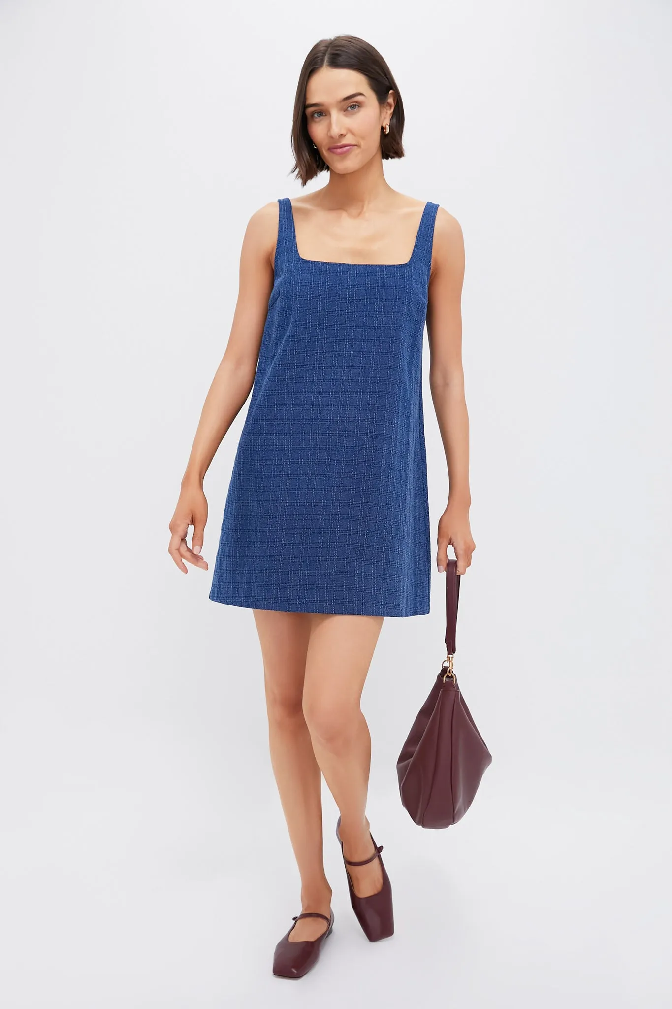 Textured Windowpane Denim Cassie Dress sold by Tuckernuck product image thumbnail 2