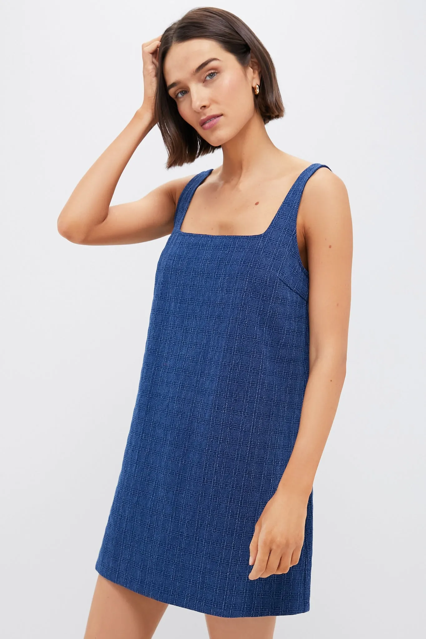 Textured Windowpane Denim Cassie Dress sold by Tuckernuck product image thumbnail 3