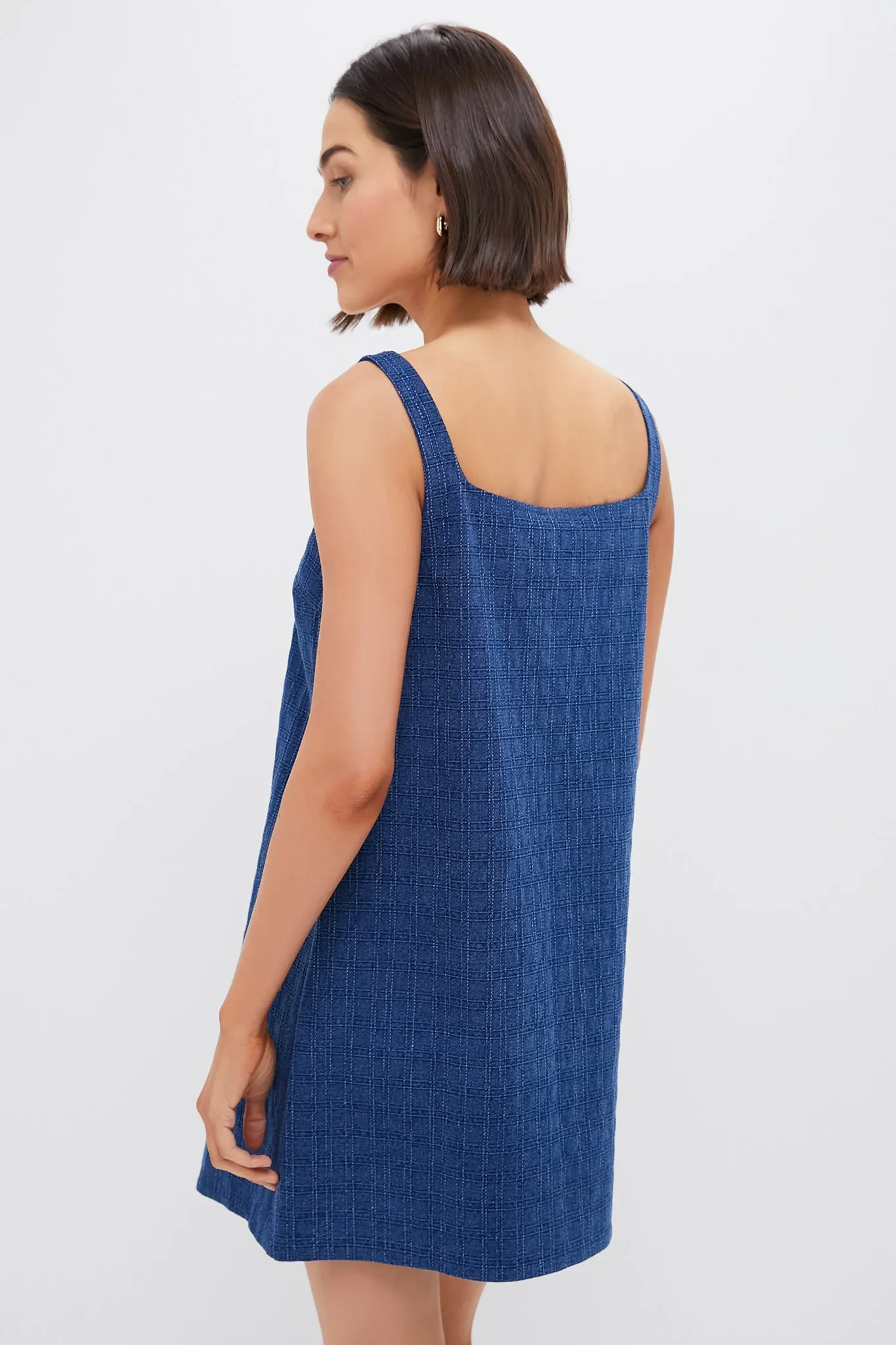 Textured Windowpane Denim Cassie Dress sold by Tuckernuck product image thumbnail 4