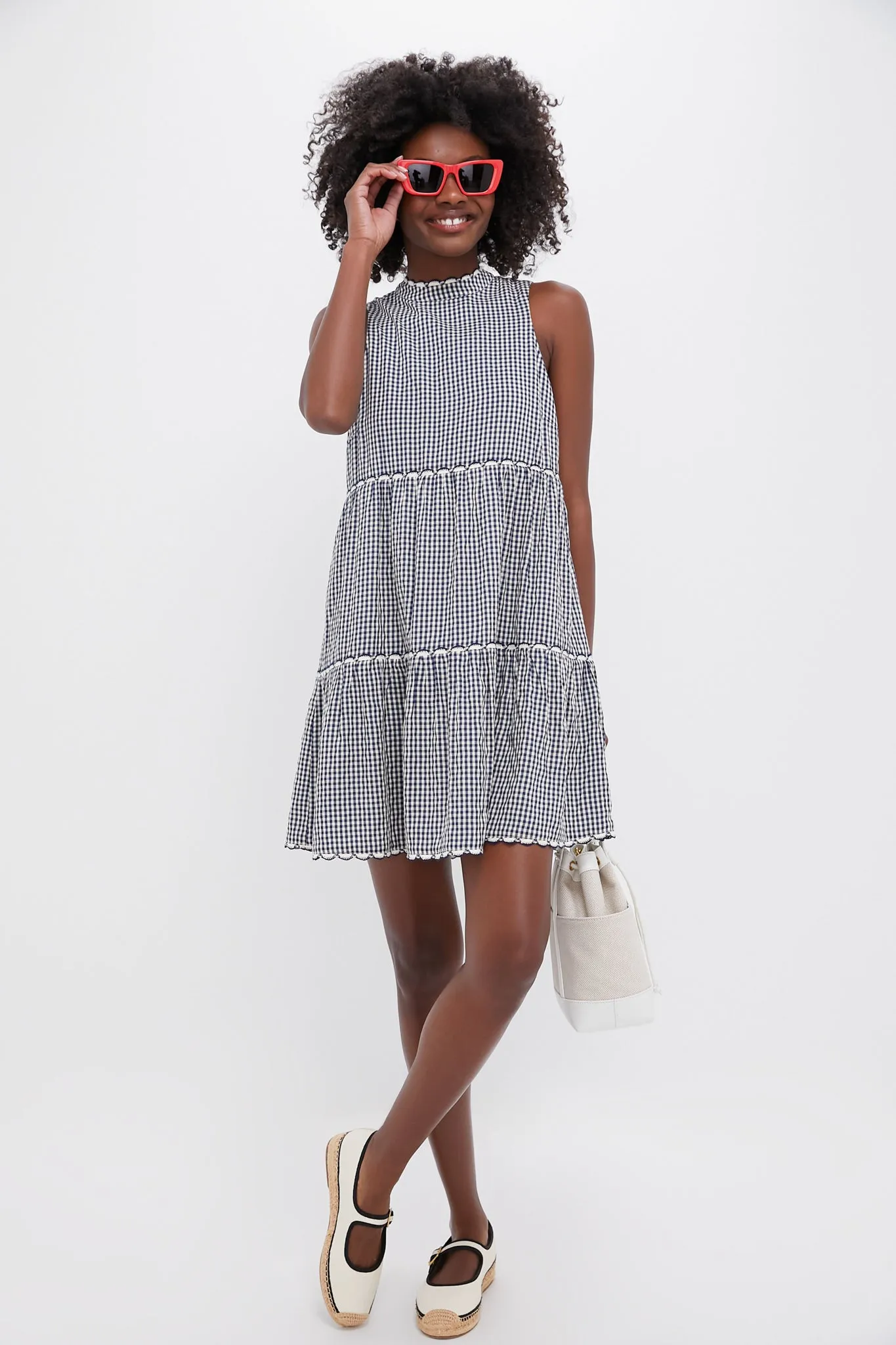 Navy Gingham Morgan Dress sold by Tuckernuck product image thumbnail 2
