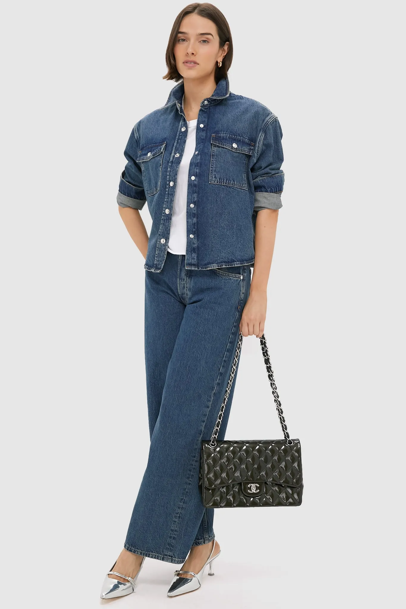 CHANEL Olive Patent Leather Matelasse Coco Mark Shoulder Bag sold by Tuckernuck product image thumbnail 3