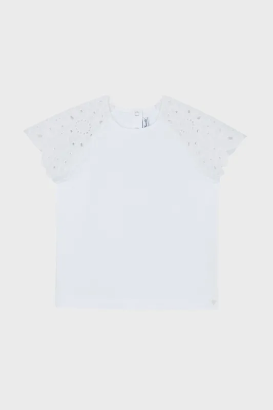 White Eyelet Sleeve Blouse sold by Tuckernuck