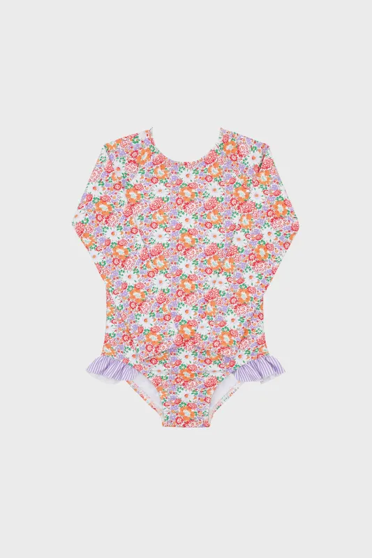 Multi Floral Rashguard One Piece sold by Tuckernuck