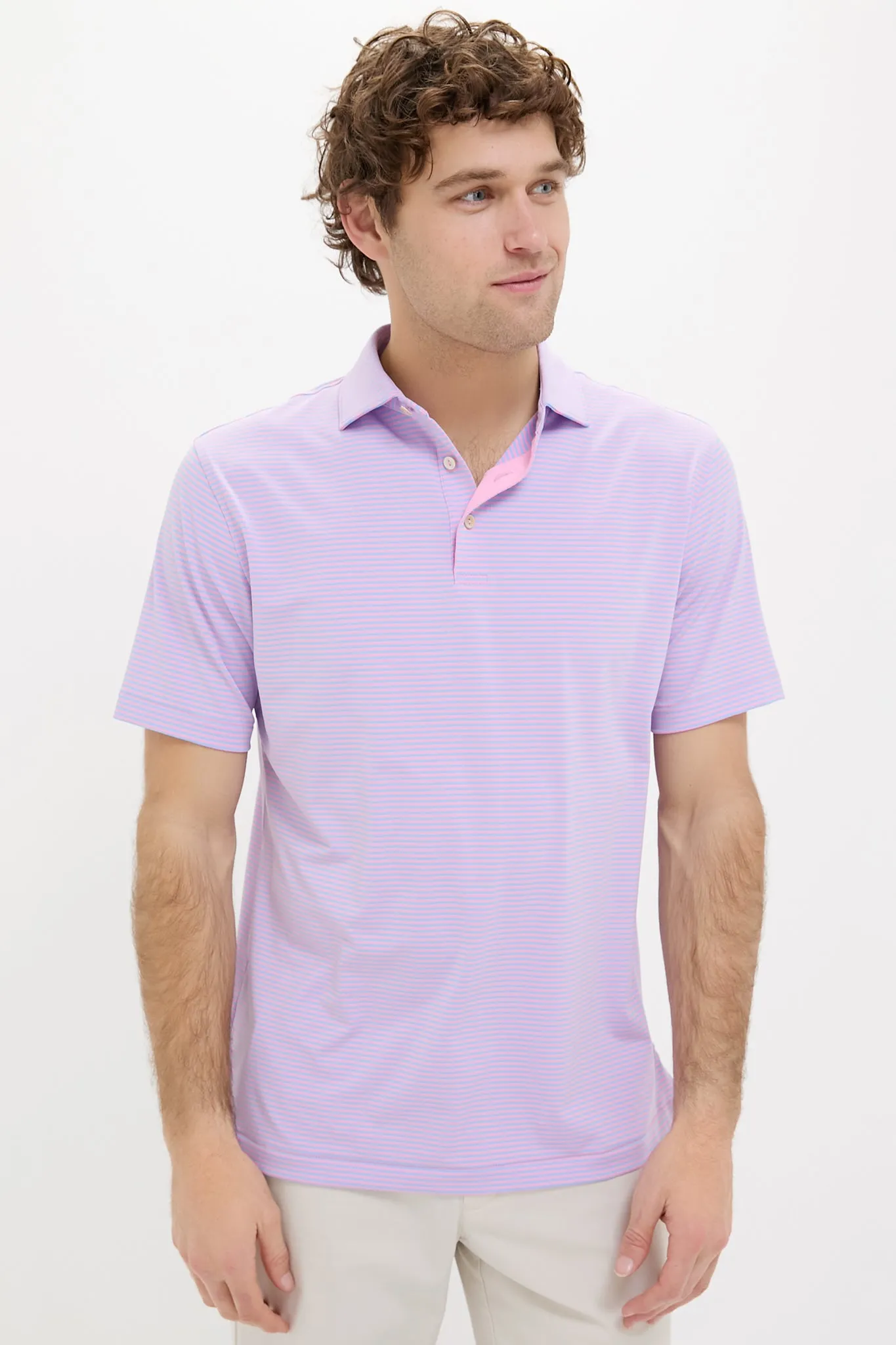 Pink Vale Hales Performance Jersey Polo sold by Tuckernuck