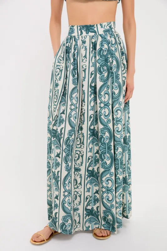 Blue Hera Side-Slit Long Skirt sold by Tuckernuck