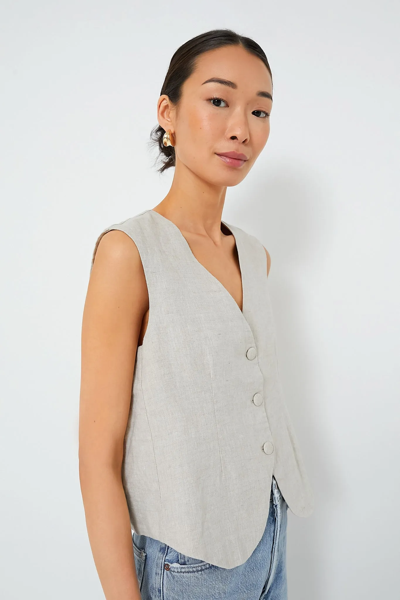 Natural Linen Swing Freya Vest sold by Tuckernuck product image thumbnail 3