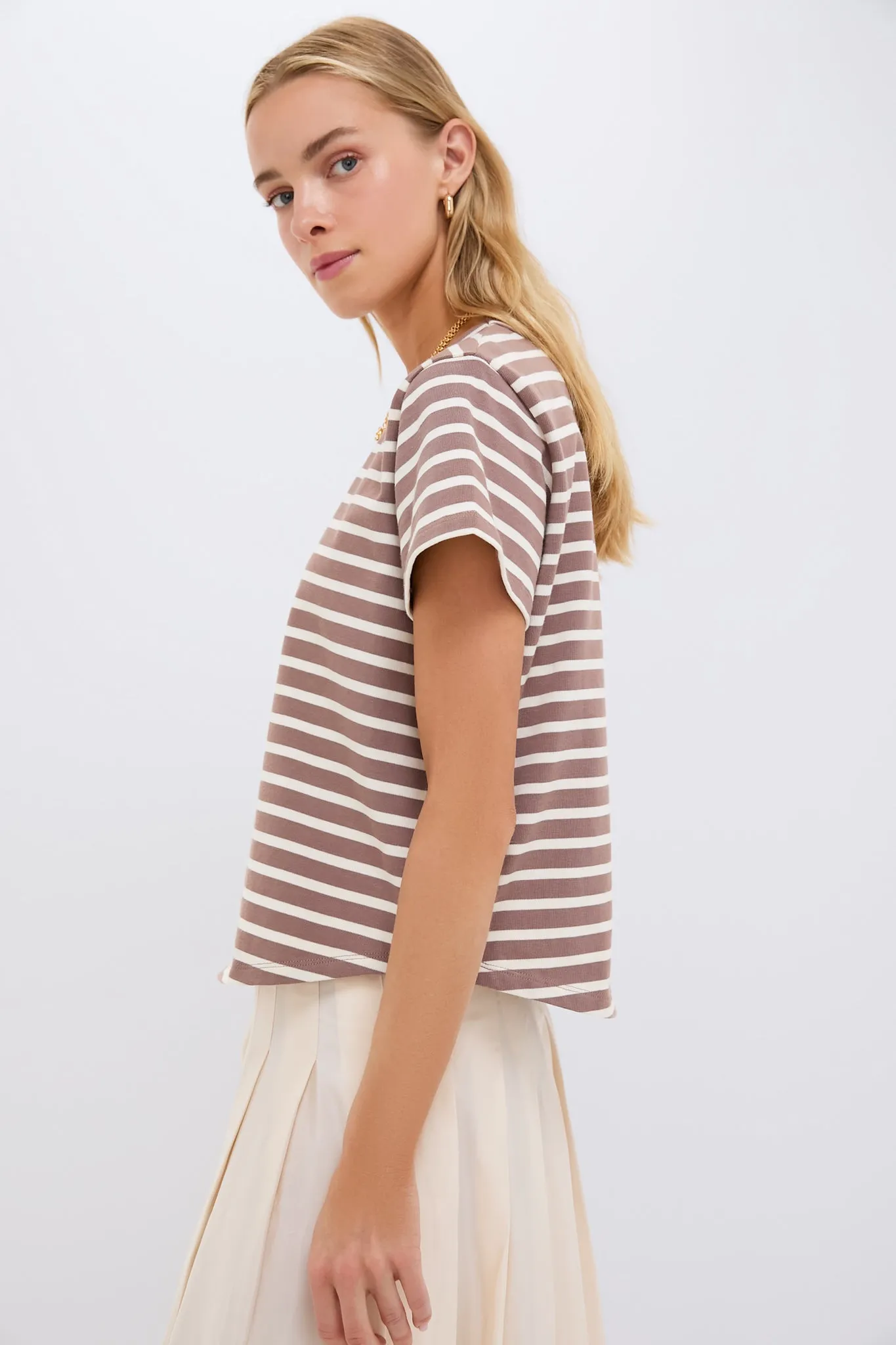 Mocha Stripe Parker Classic Tee sold by Tuckernuck product image thumbnail 3