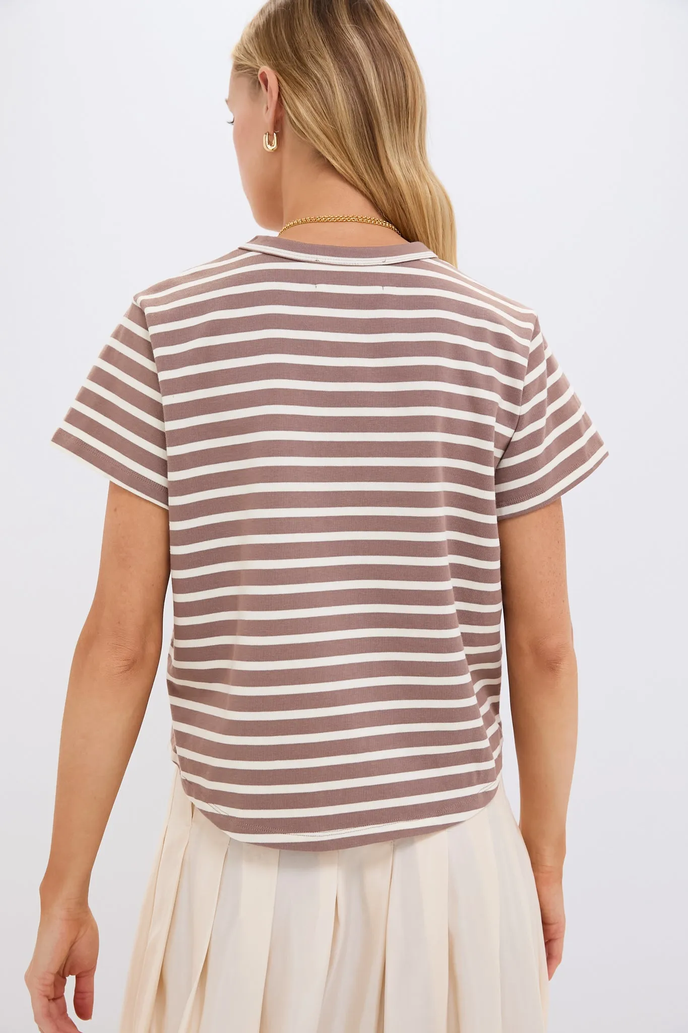 Mocha Stripe Parker Classic Tee sold by Tuckernuck product image thumbnail 4
