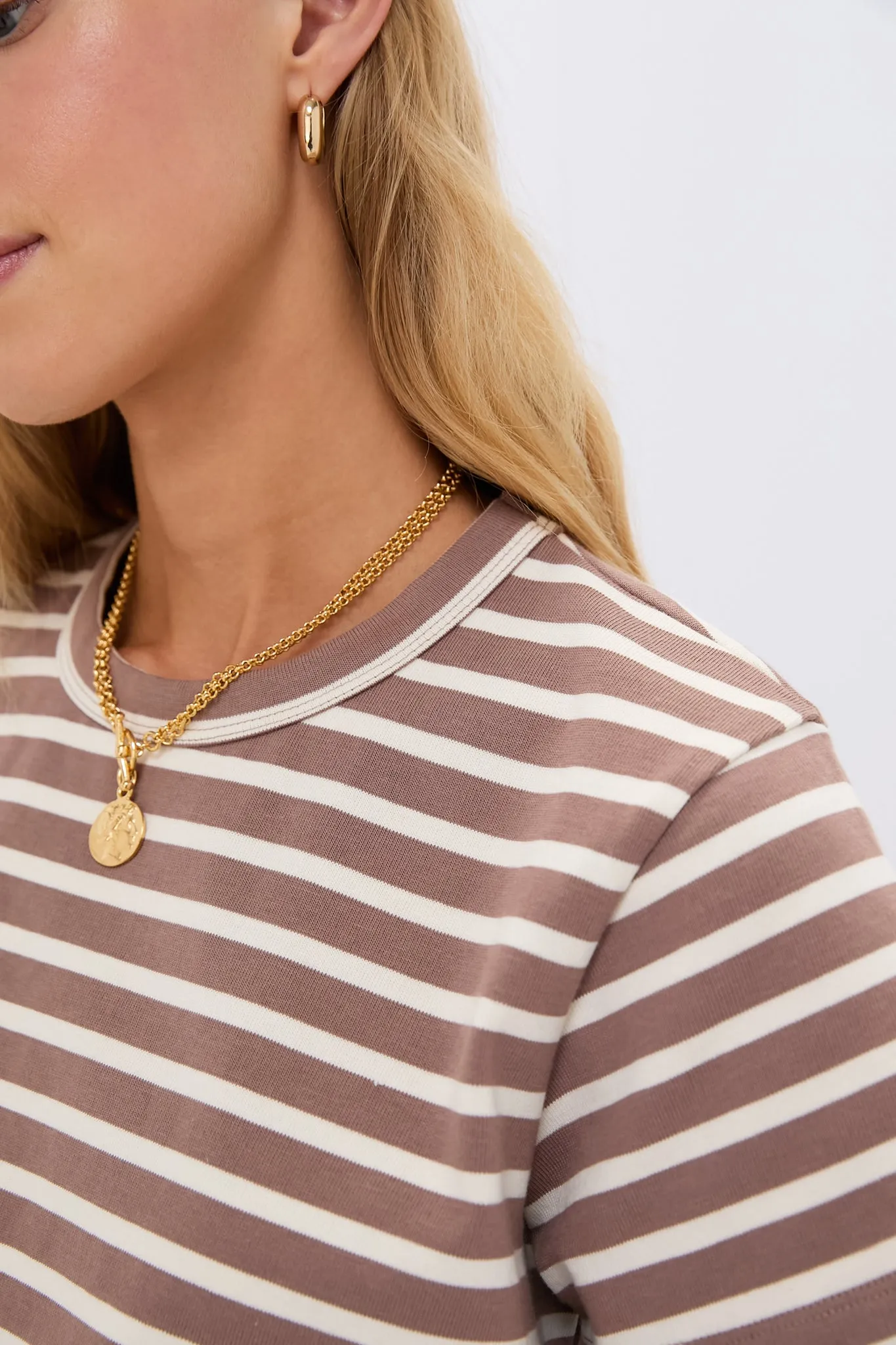 Mocha Stripe Parker Classic Tee sold by Tuckernuck product image thumbnail 5