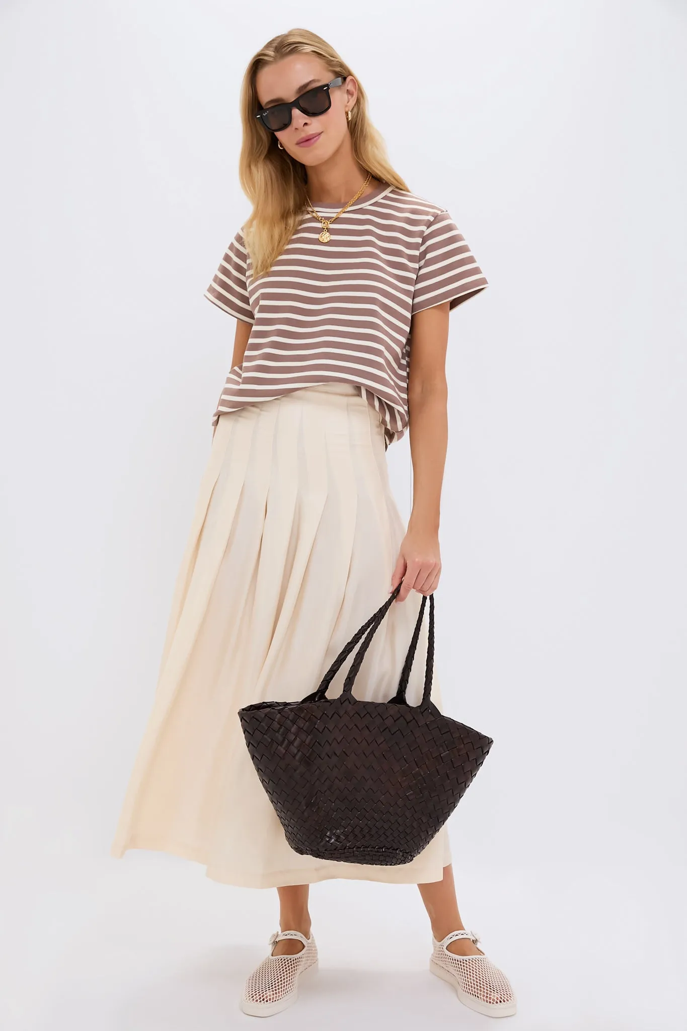 Mocha Stripe Parker Classic Tee sold by Tuckernuck product image thumbnail 2