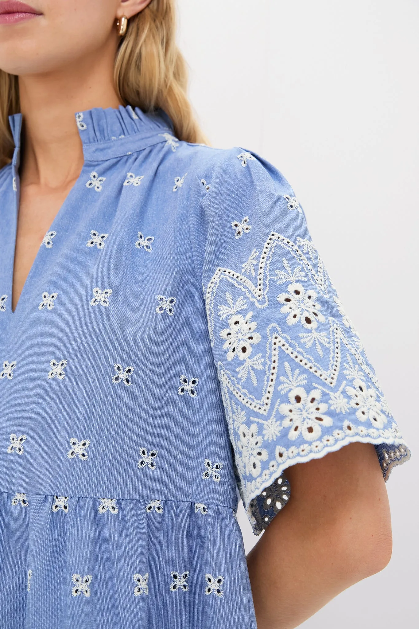 Chambray Embroidered Crawford Dress sold by Tuckernuck product image thumbnail 2