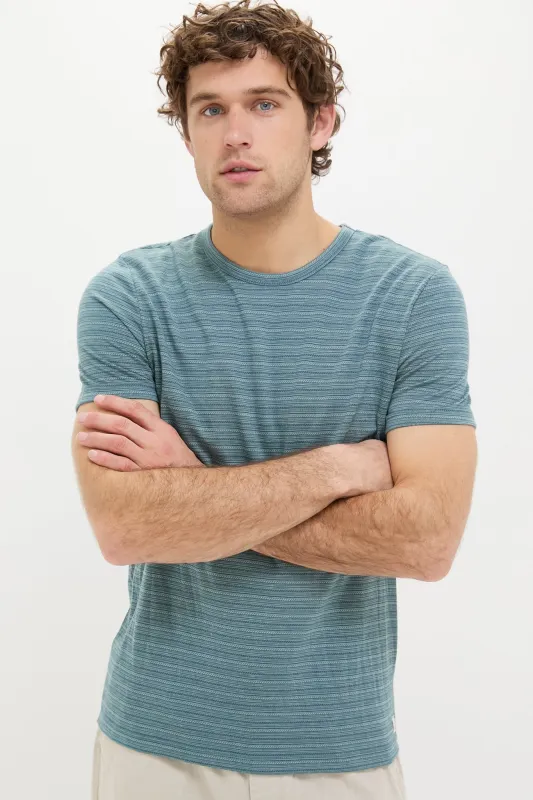Blue Spruce Signature Crew Stripe Tee sold by Tuckernuck