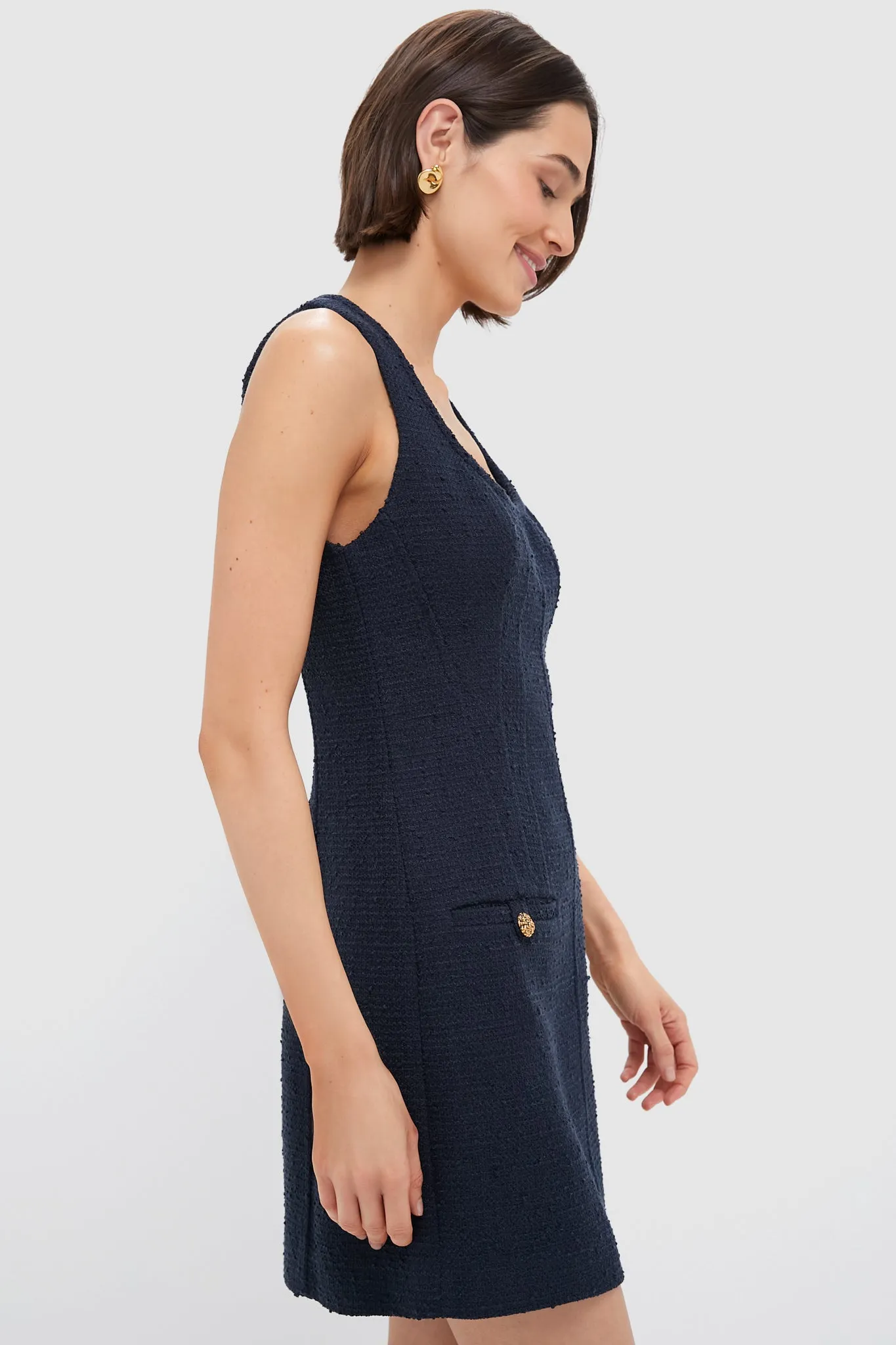 Navy Tweed Britton Dress sold by Tuckernuck product image thumbnail 3