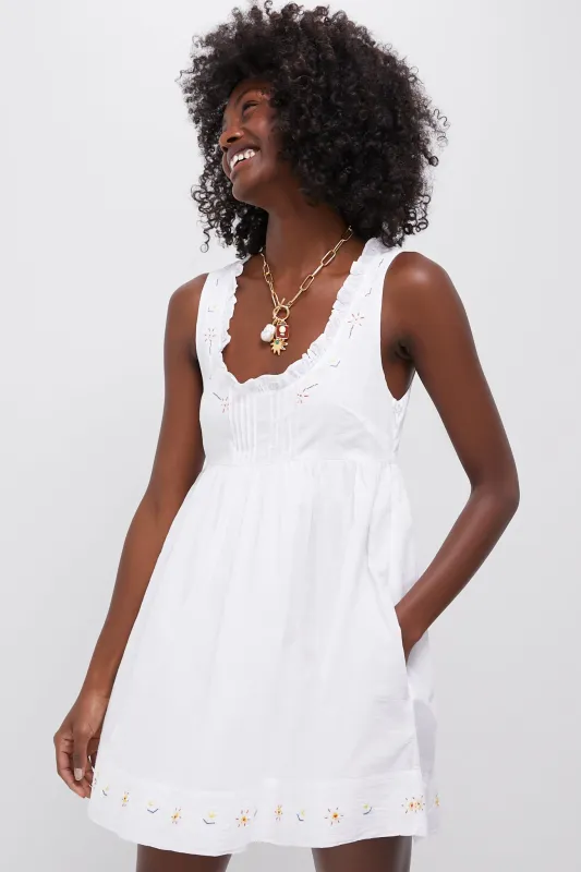 White Floral Embroidered Meissa Dress made by Ciao Lucia