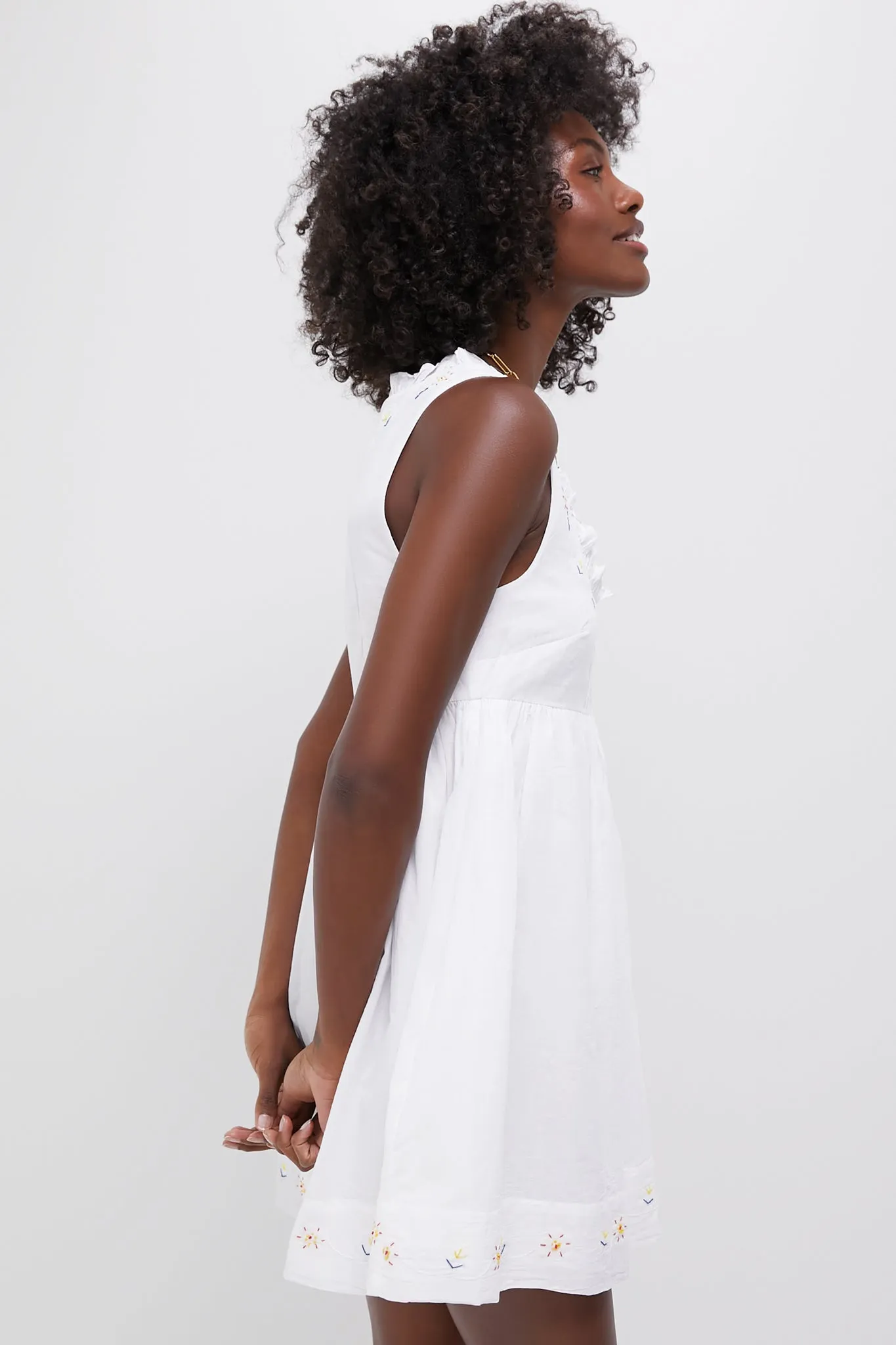 White Floral Embroidered Meissa Dress sold by Tuckernuck product image thumbnail 3