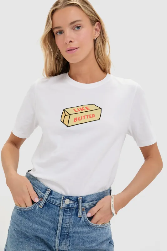 White Modern Butter T-Shirt sold by Tuckernuck