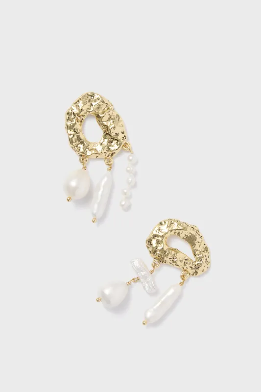 Gold Silvia Pearl Earrings sold by Tuckernuck