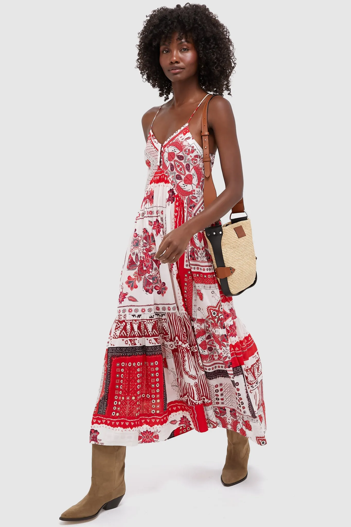 Red and Ecru Sabba Dress sold by Tuckernuck product image thumbnail 2