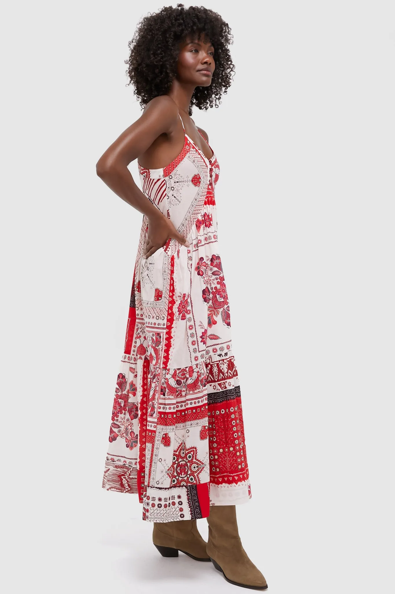 Red and Ecru Sabba Dress sold by Tuckernuck product image thumbnail 3