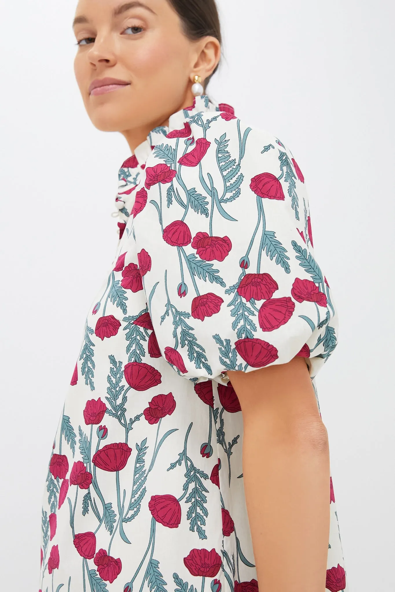Red Amaryllis Floral Mimsy Mini Dress sold by Tuckernuck product image thumbnail 5