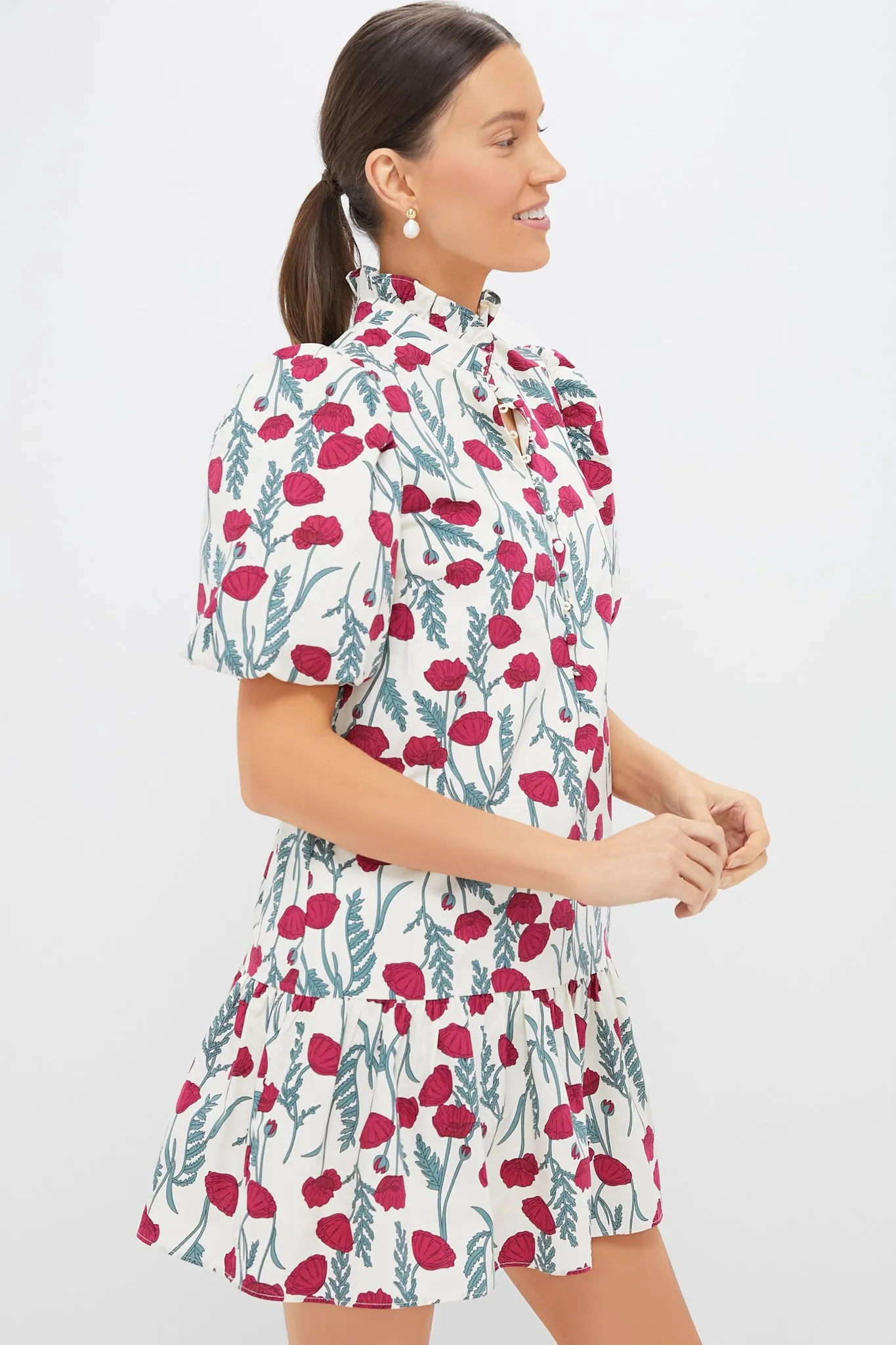 Red Amaryllis Floral Mimsy Mini Dress sold by Tuckernuck product image thumbnail 3