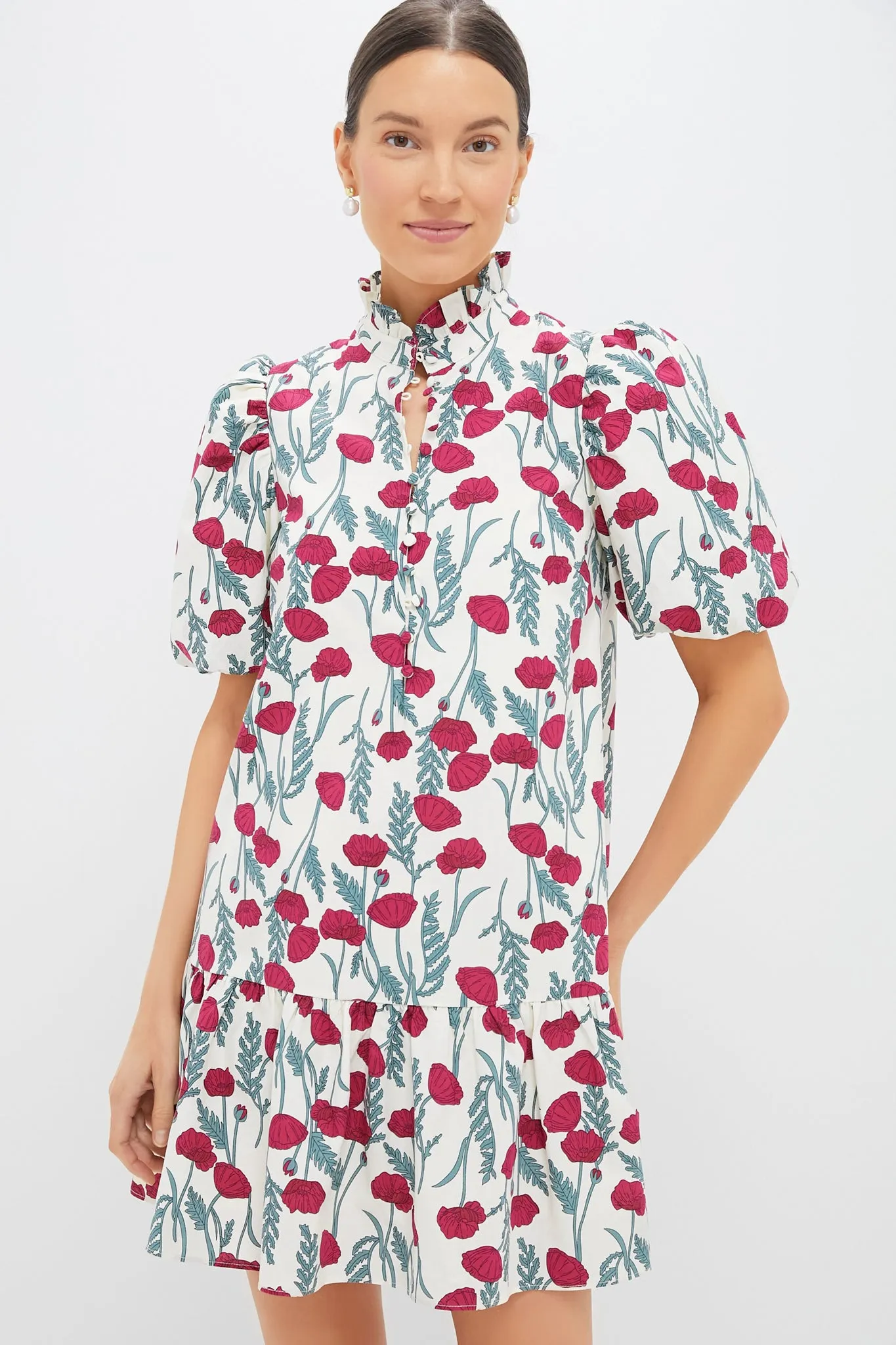 Red Amaryllis Floral Mimsy Mini Dress sold by Tuckernuck