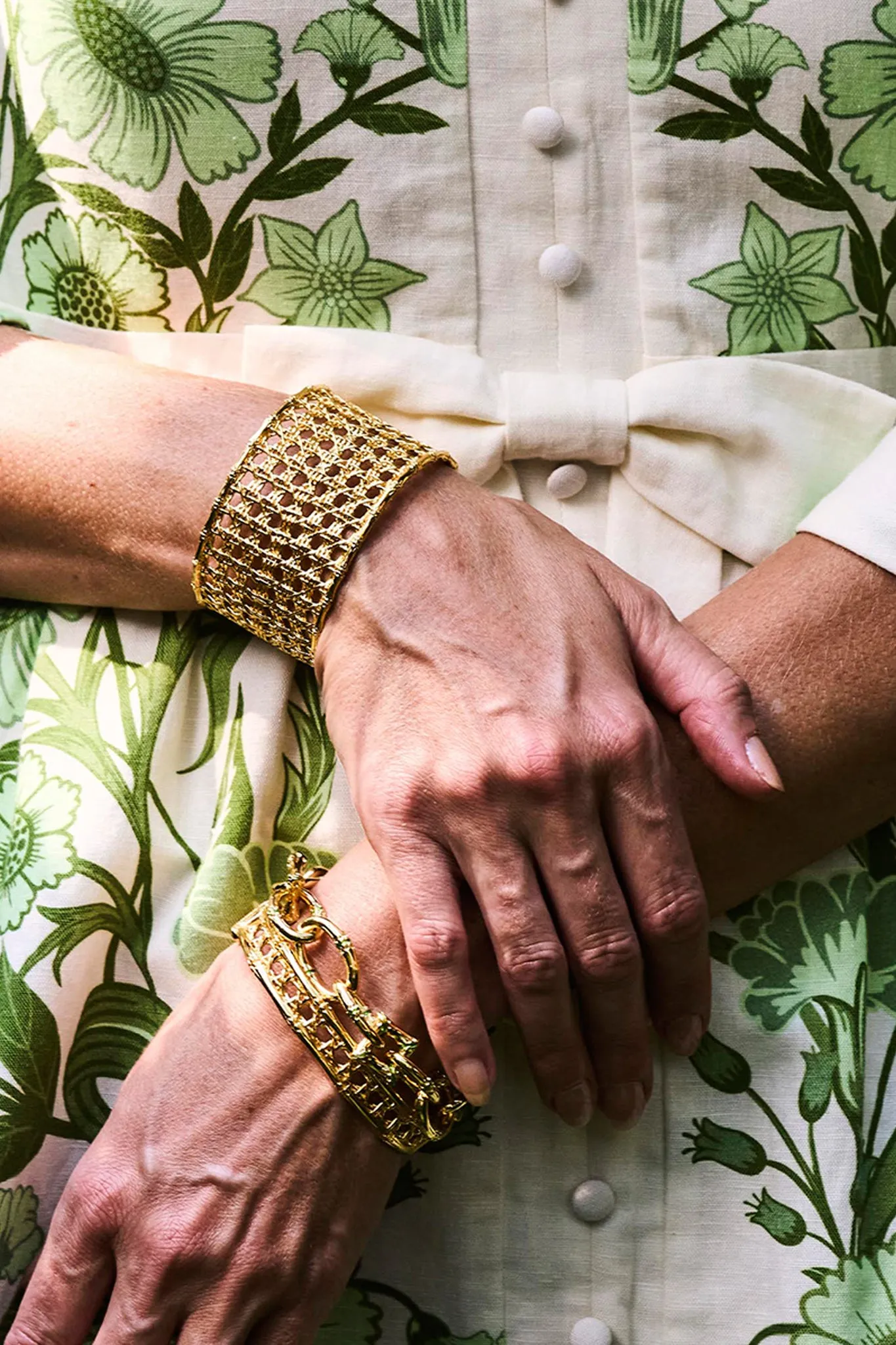 Gold Veranda Caning Hinged Bangle sold by Tuckernuck product image thumbnail 2