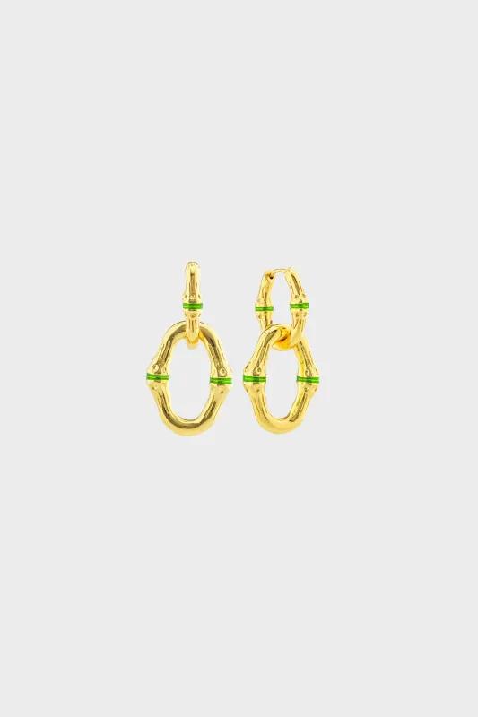 Enamel Bangkok Bamboo Link Earrings sold by Tuckernuck