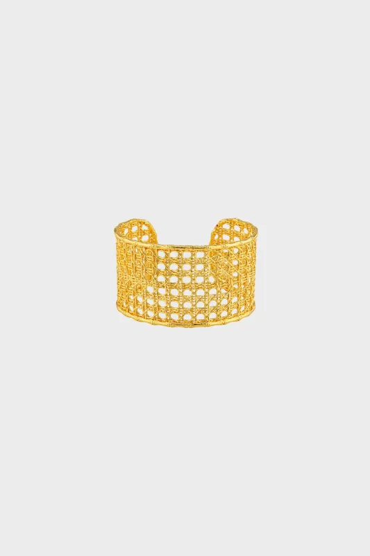 Gold Veranda Caning Cuff sold by Tuckernuck