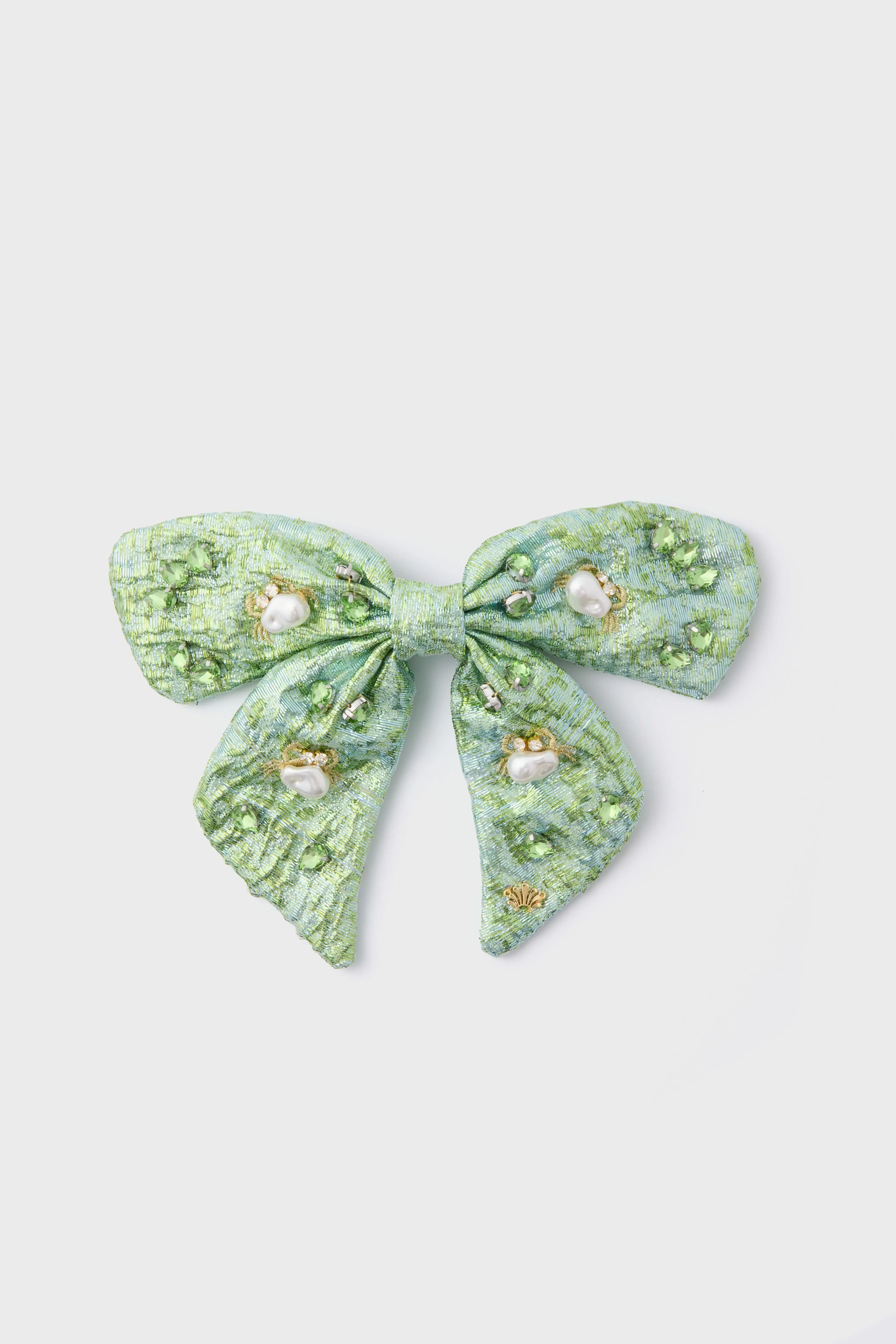 Jade Libby Pearl Embellished Bow sold by Tuckernuck
