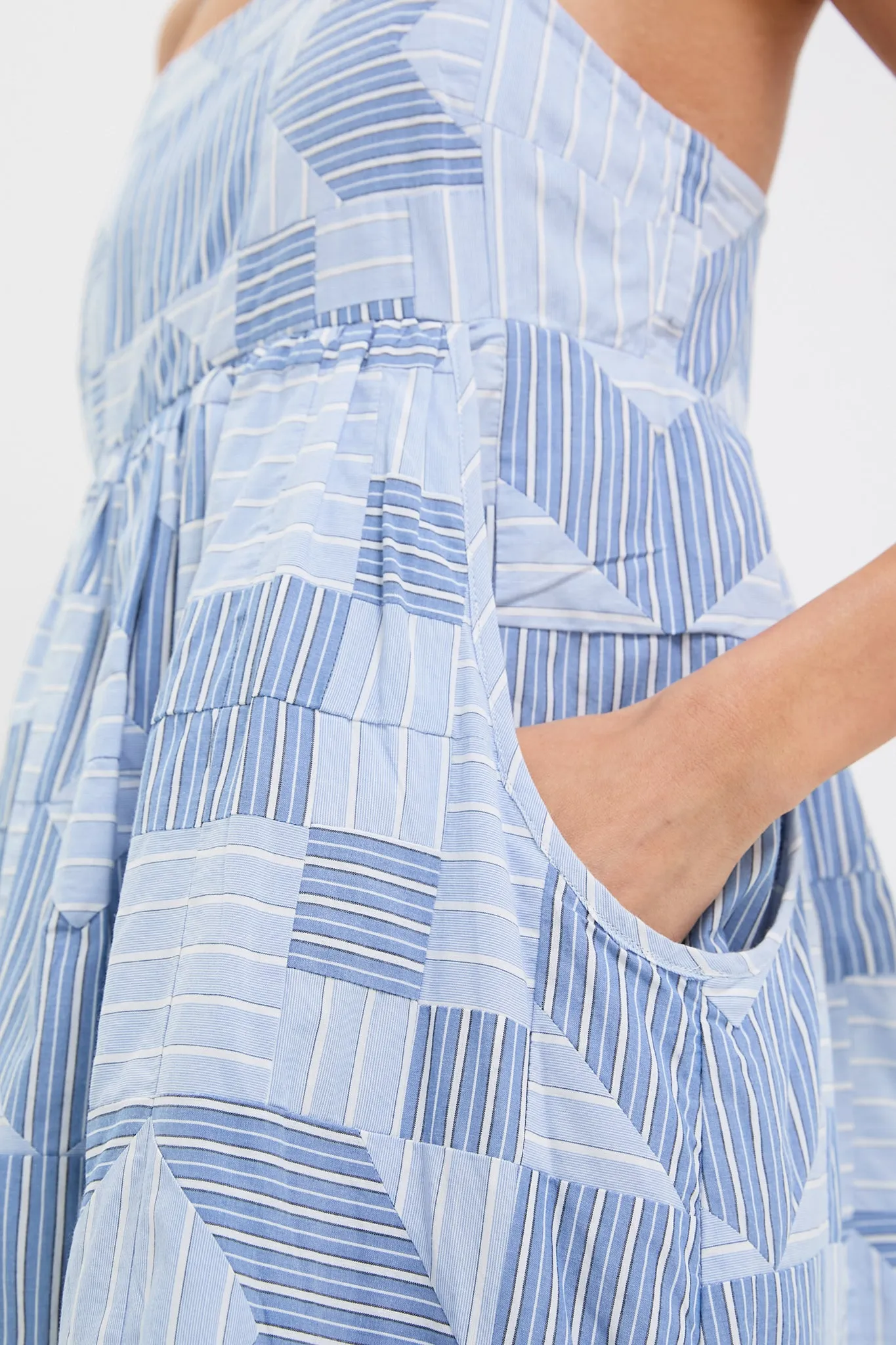 Blue Helmi Striped Shirting Midi Dress sold by Tuckernuck product image thumbnail 5