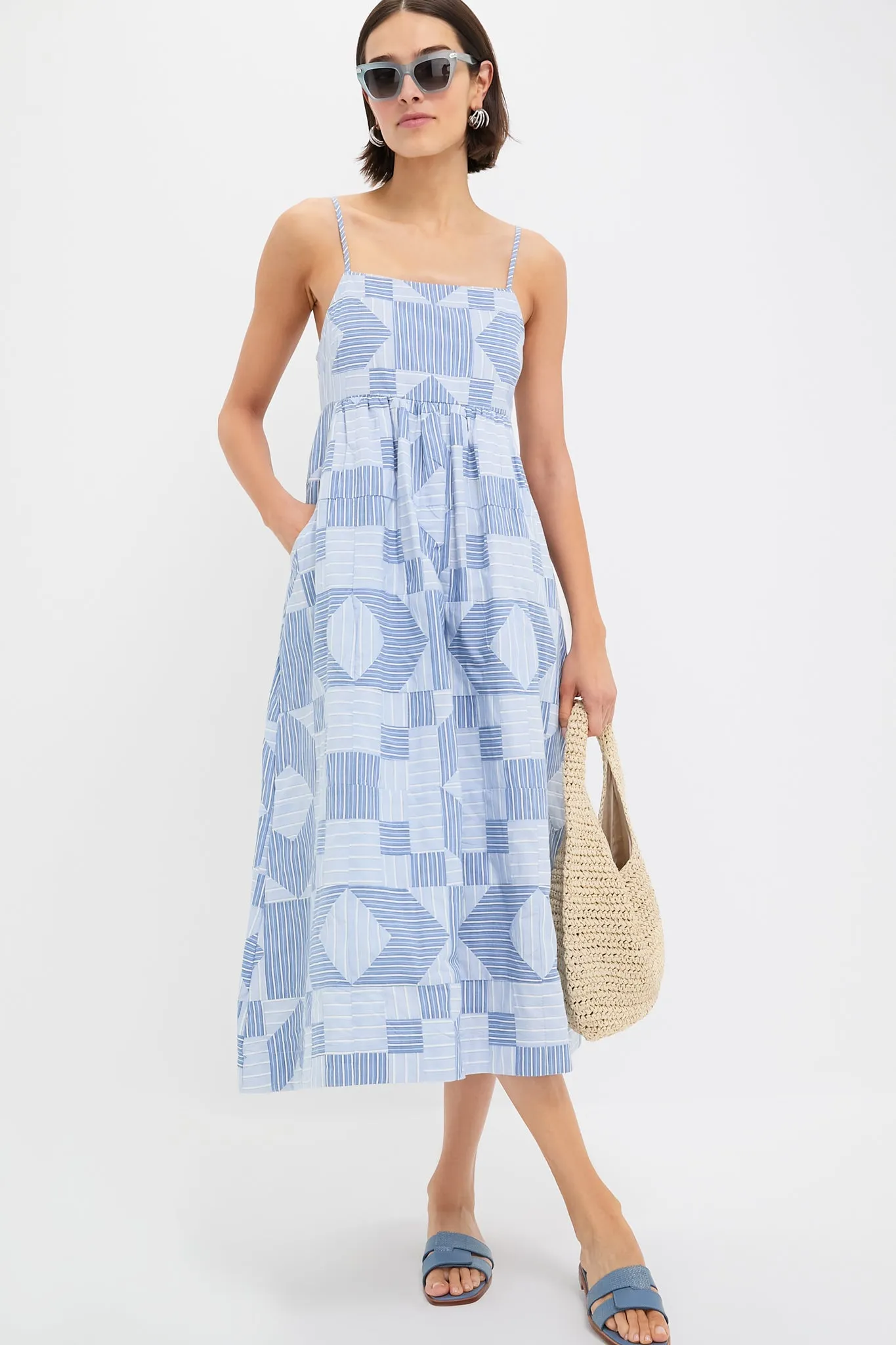 Blue Helmi Striped Shirting Midi Dress sold by Tuckernuck product image thumbnail 2