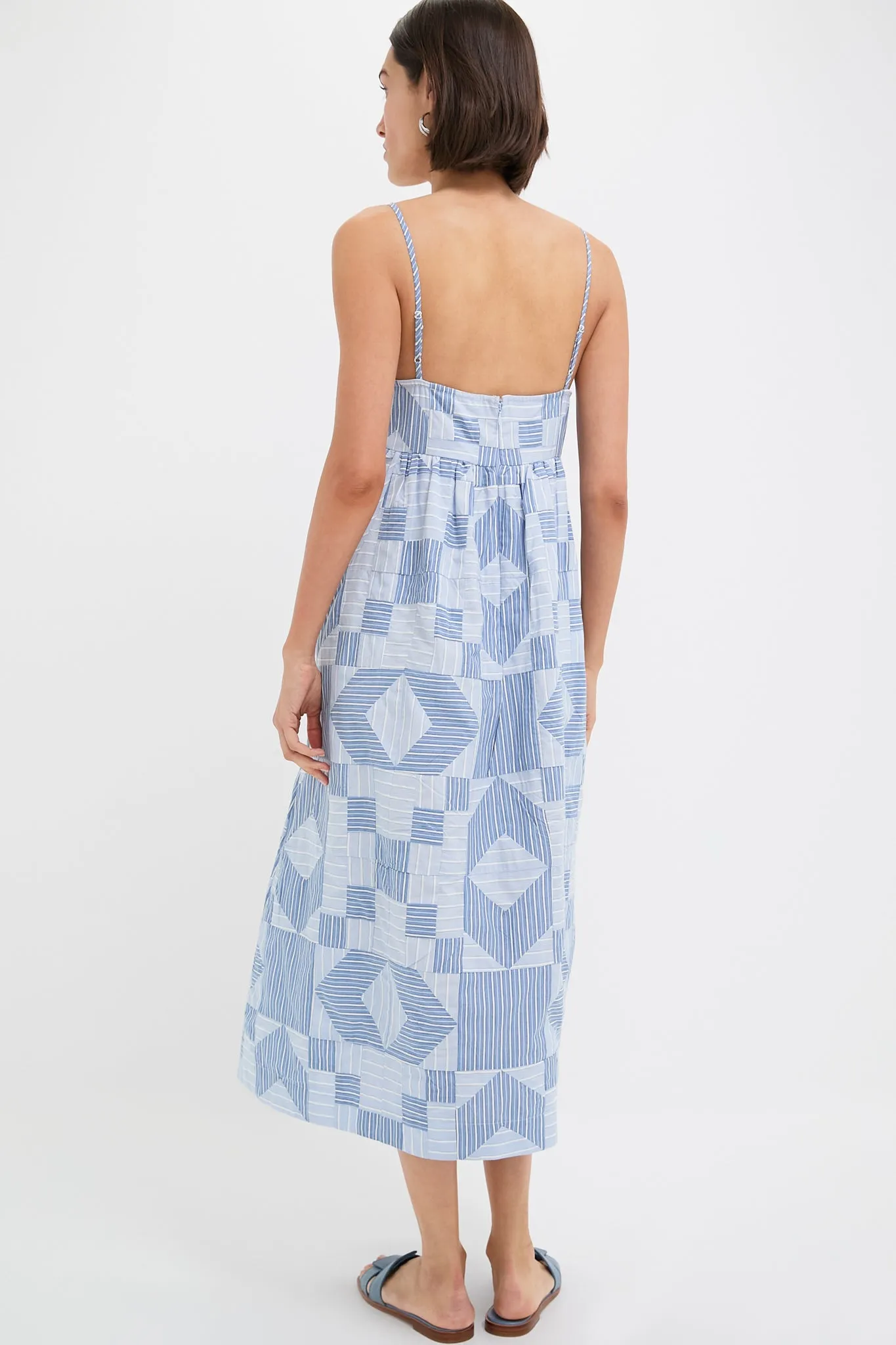 Blue Helmi Striped Shirting Midi Dress sold by Tuckernuck product image thumbnail 4