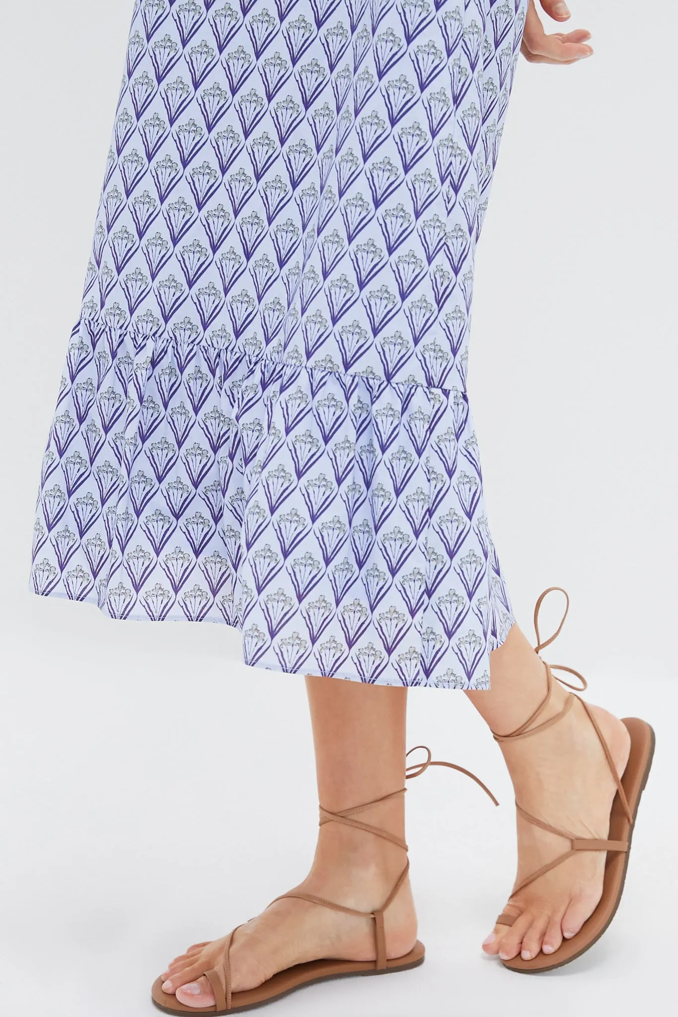 Periwinkle Trellis Floral Mimi Midi Dress sold by Tuckernuck product image thumbnail 5