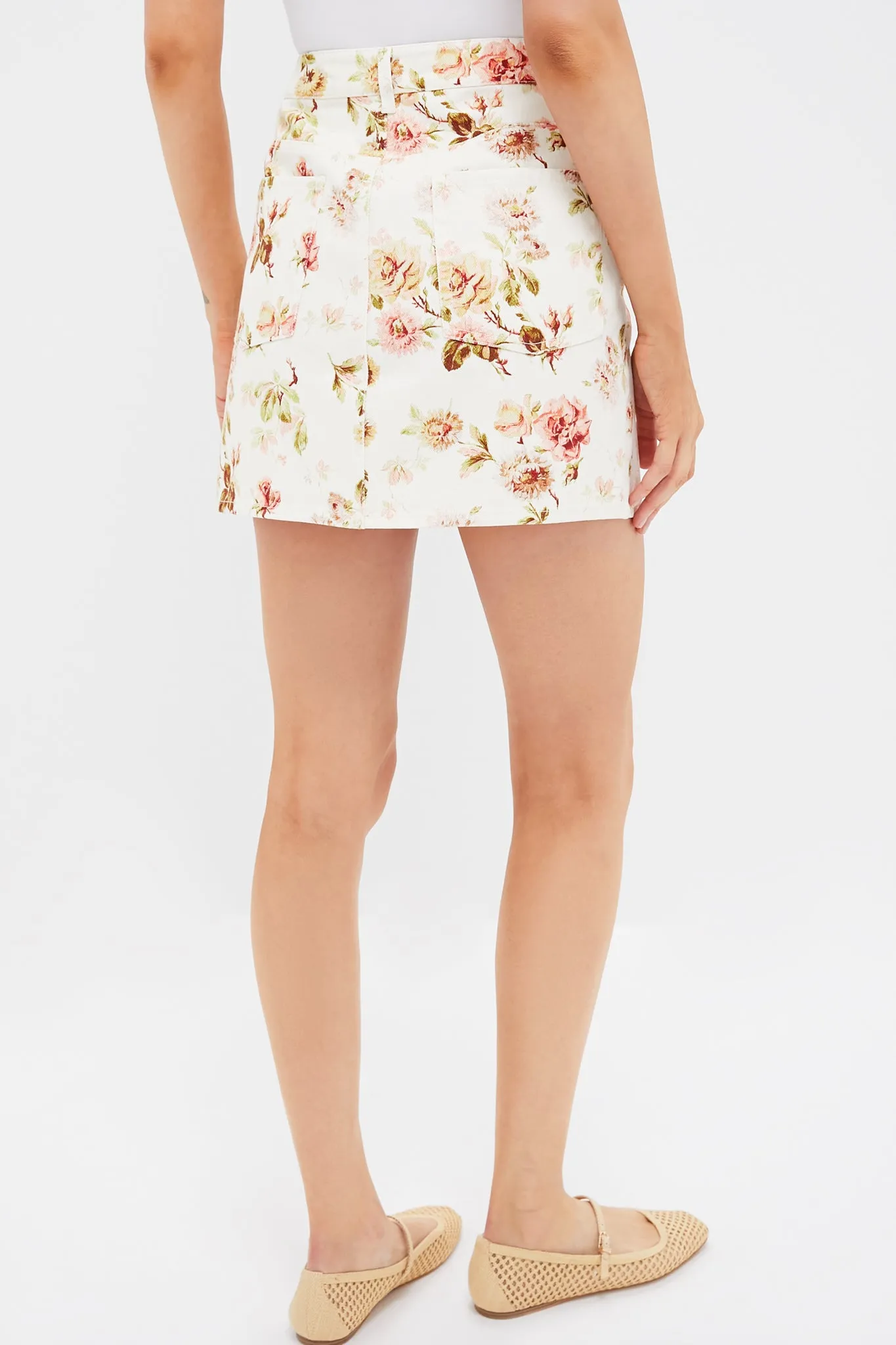 Romantic Floral Denim Pippa Mini Skirt sold by Tuckernuck product image thumbnail 4