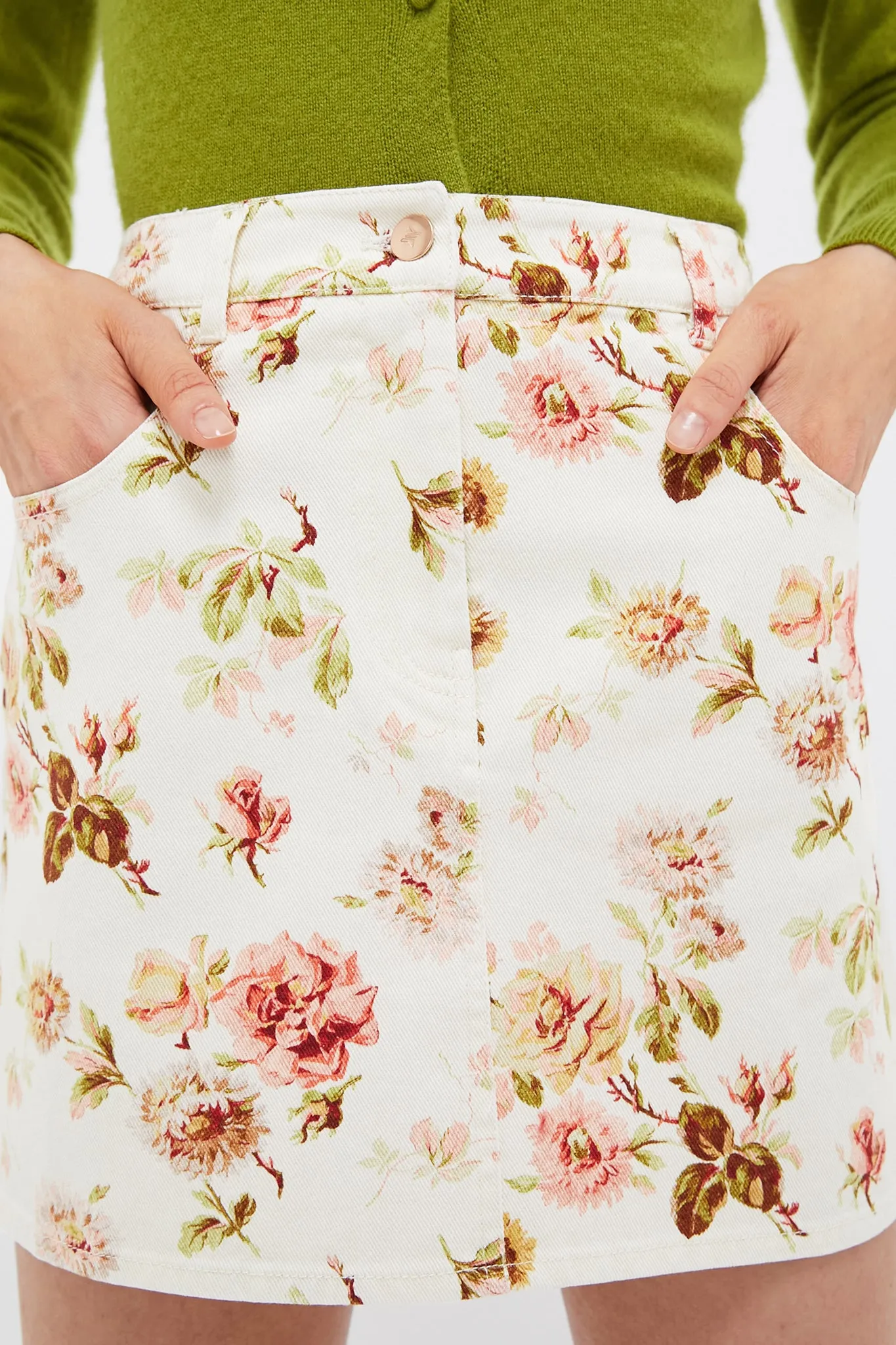 Romantic Floral Denim Pippa Mini Skirt sold by Tuckernuck product image thumbnail 5