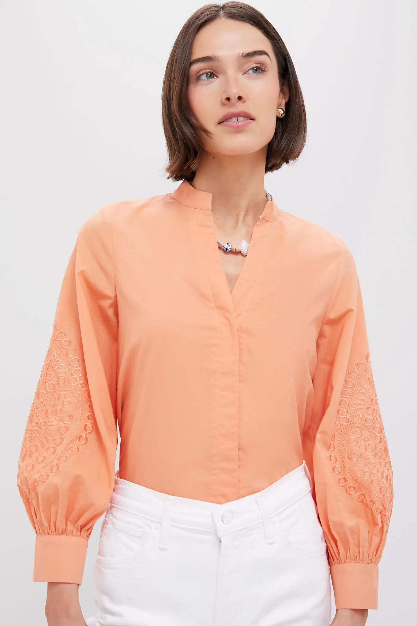 Creamsicle Embroidered Wisteria Blouse sold by Tuckernuck