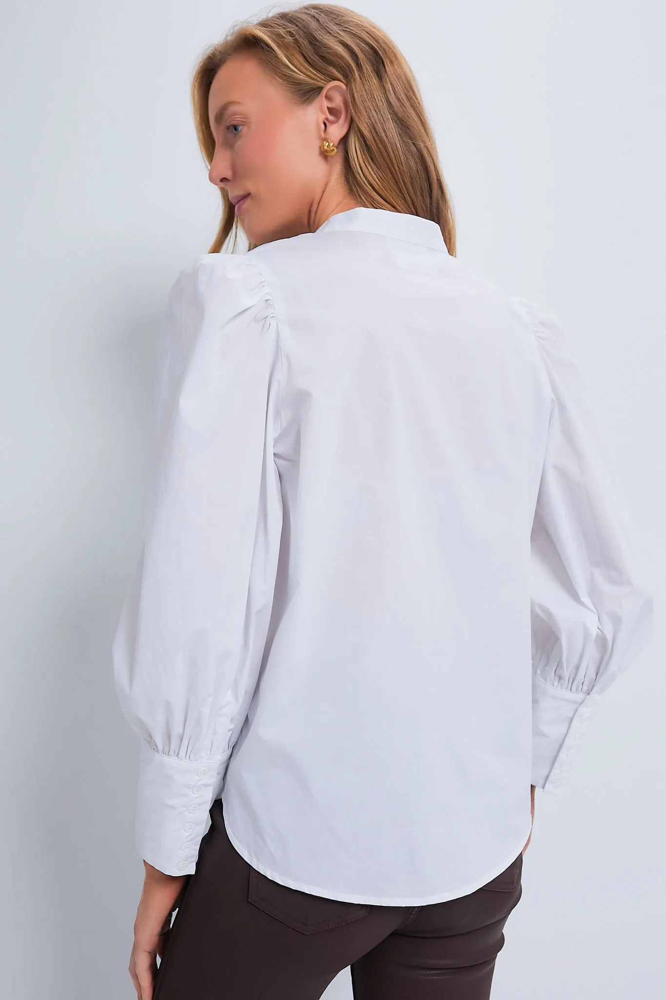 White Long Sleeve Vail Blouse sold by Tuckernuck product image thumbnail 5