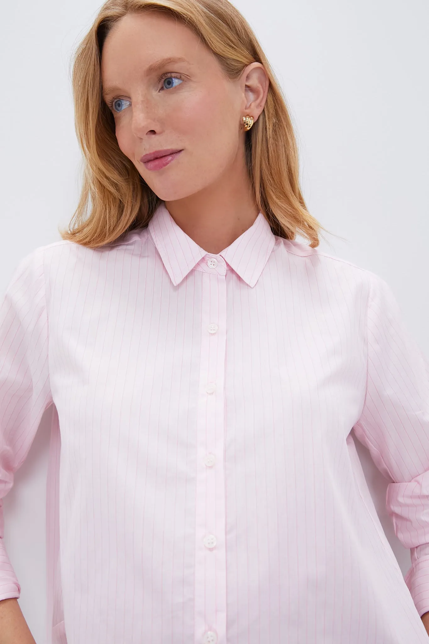 Pink/Ivory Stripe The Classic Button Down sold by Tuckernuck product image thumbnail 5
