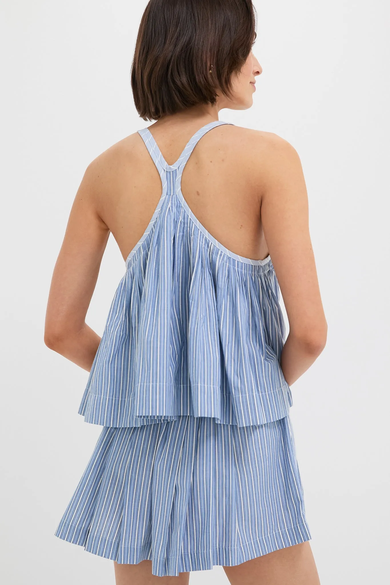 Blue Helmi Striped Shirting Tank Top sold by Tuckernuck product image thumbnail 4