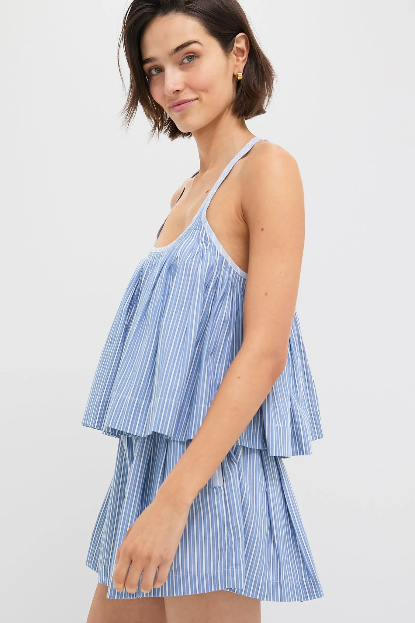 Blue Helmi Striped Shirting Tank Top sold by Tuckernuck product image thumbnail 3