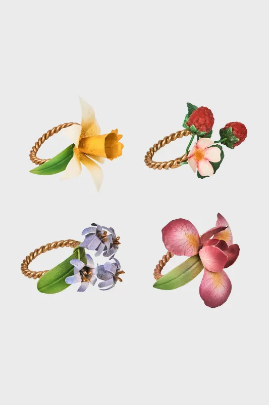Meadow Walk Floral Napkin Ring Assorted Set of 4 sold by Tuckernuck