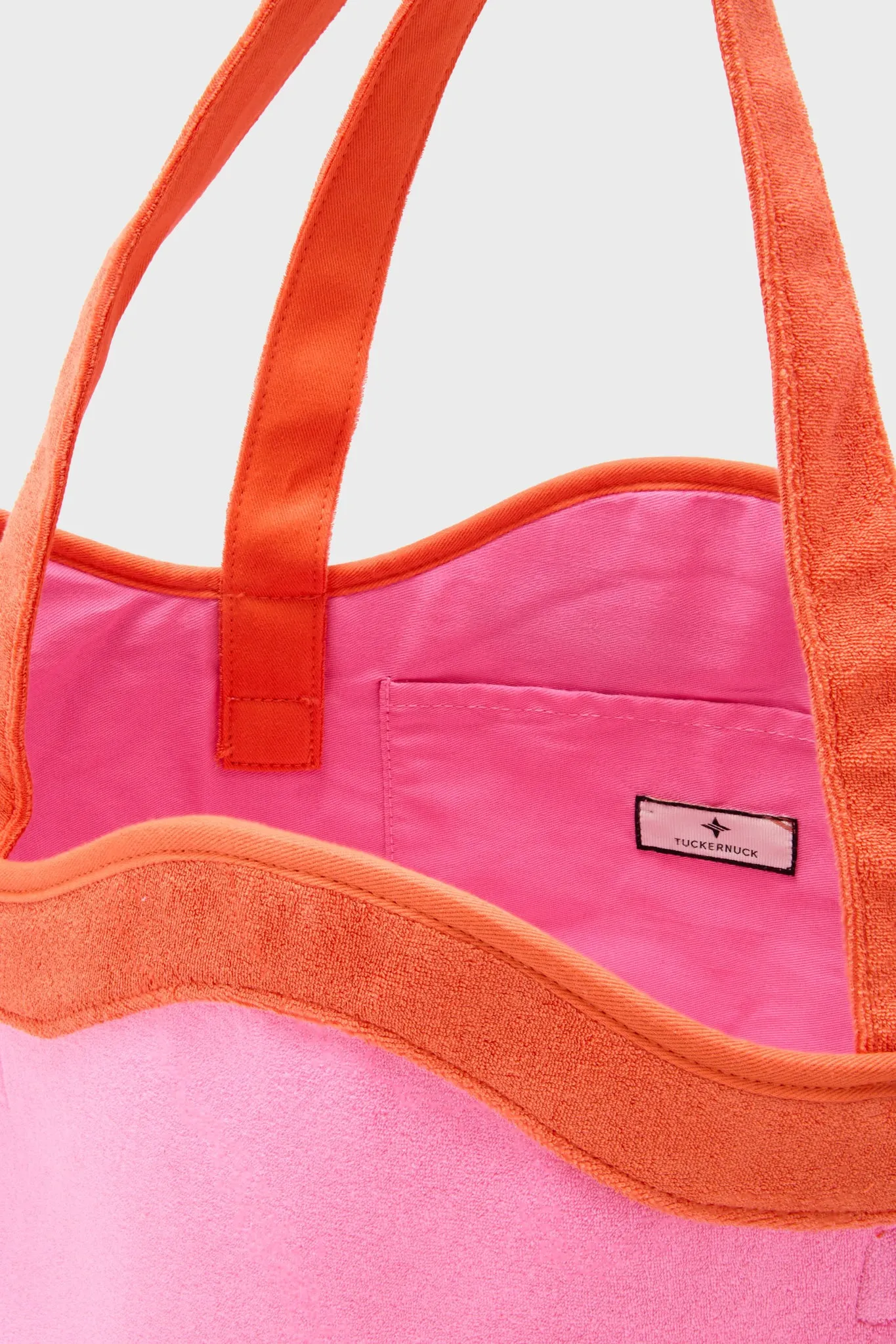 Pink and Tangerine Terrycloth August Tote sold by Tuckernuck product image thumbnail 5