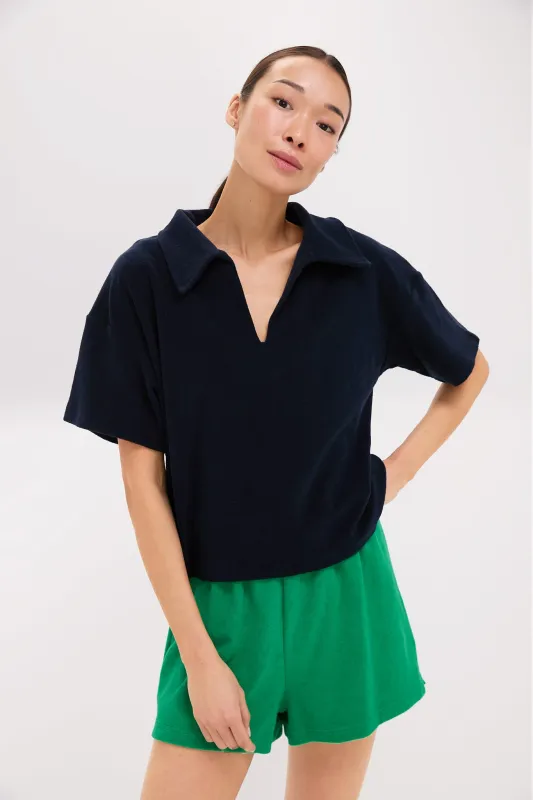 Navy Terrycloth Tybee Top sold by Tuckernuck