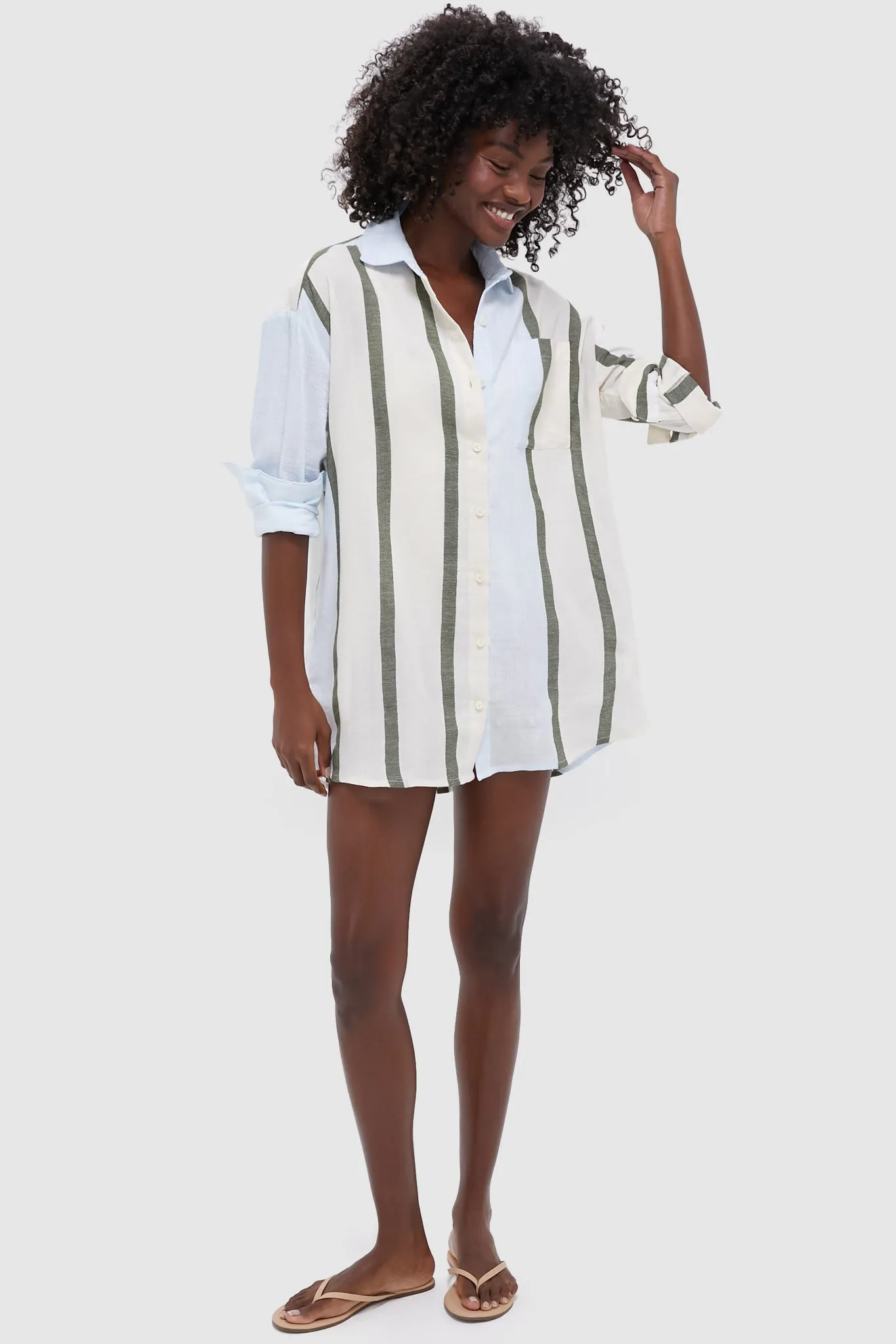 Entono Sage Mariam Shirt Dress sold by Tuckernuck