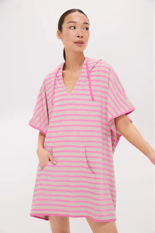 Pink and Tan Striped Terrycloth Cabana Coverup sold by Tuckernuck